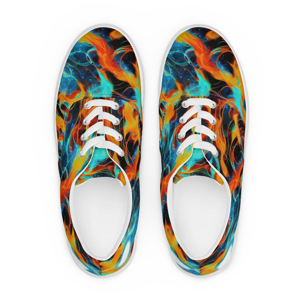 Ember Ocean on Men's Lace-Up Canvas Shoes — Front