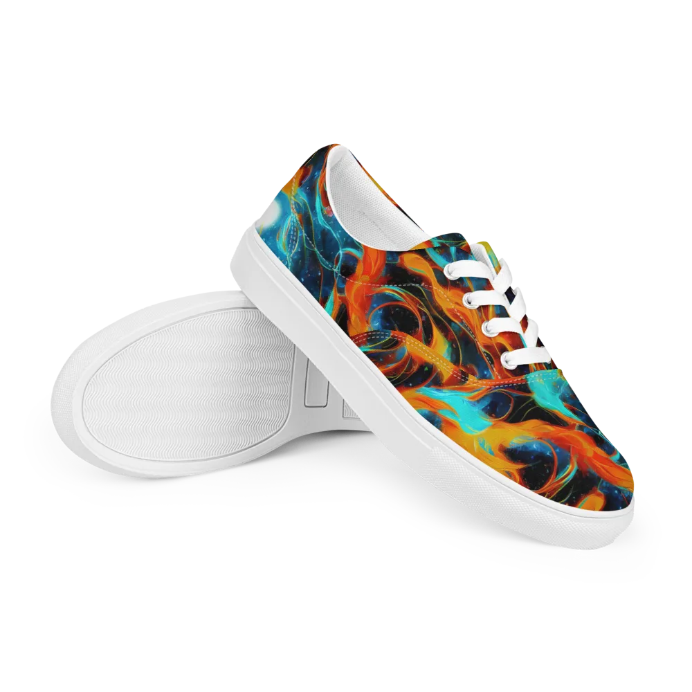 Ember Ocean on Men's Lace-Up Canvas Shoes — Right Front