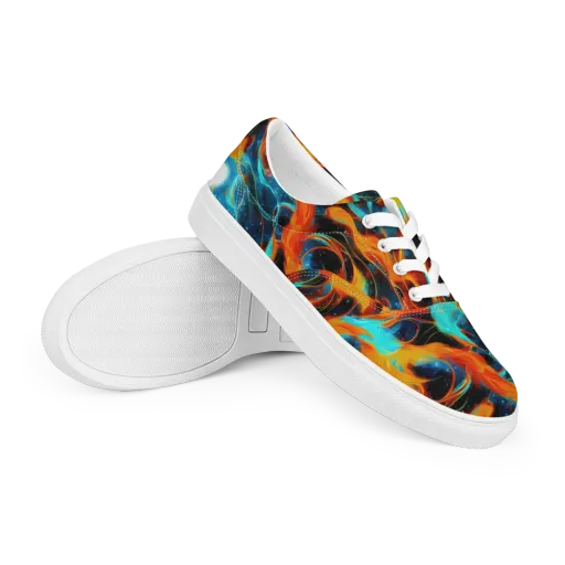 Ember Ocean on a Men's Lace-Up Canvas Shoes