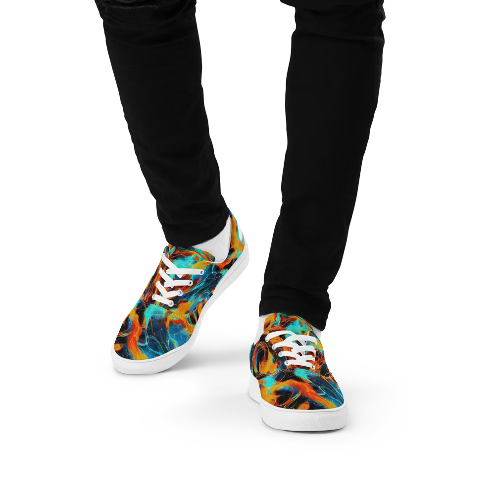 Ember Ocean on Men's Lace-Up Canvas Shoes — Front