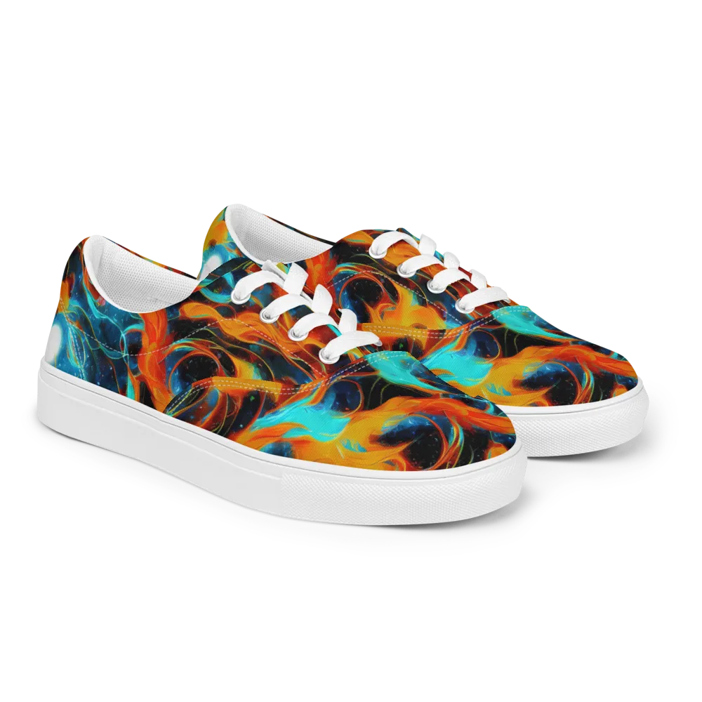 Ember Ocean on Men's Lace-Up Canvas Shoes — Right Front