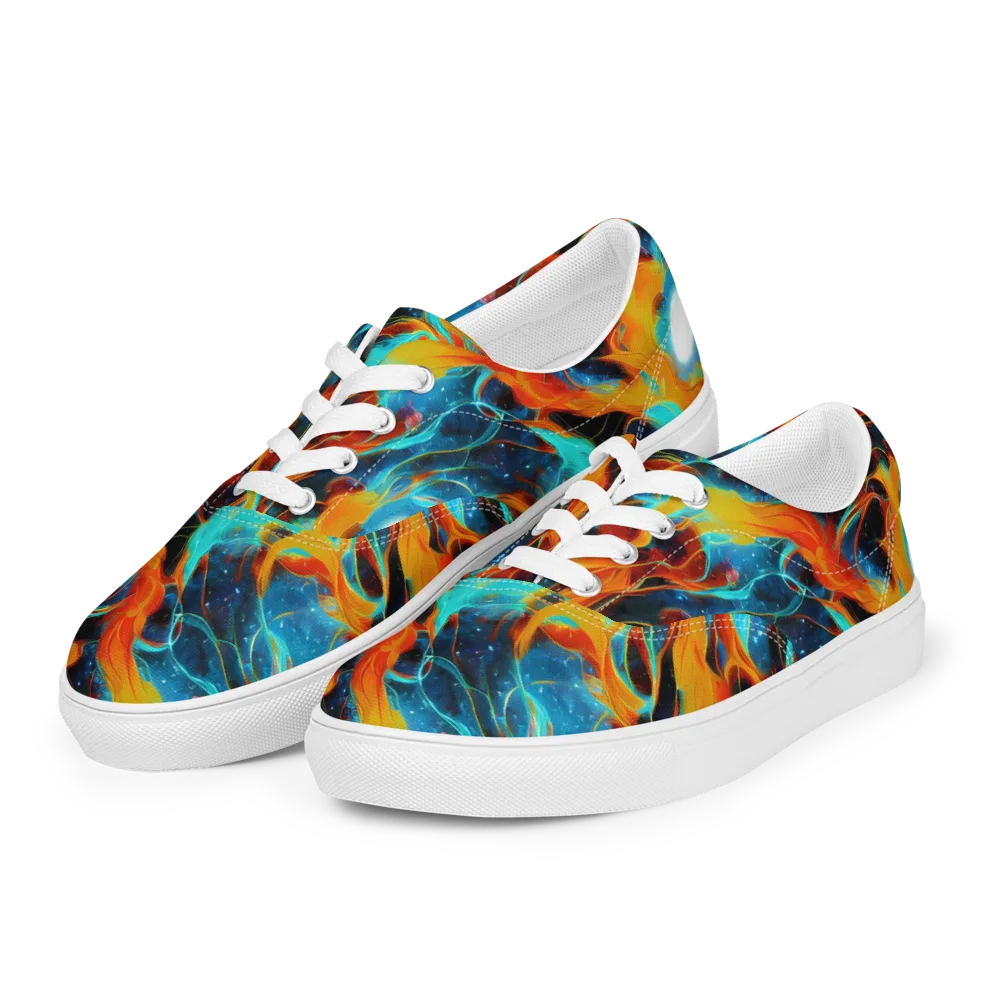 Ember Ocean on Men's Lace-Up Canvas Shoes — Left Front