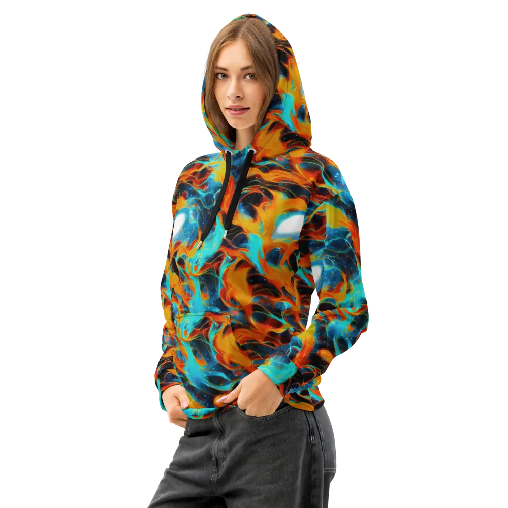 Ember Ocean on Cotton Hoodie — Left Front