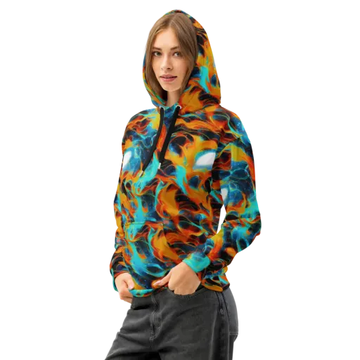 Ember Ocean on a Cotton Hoodie