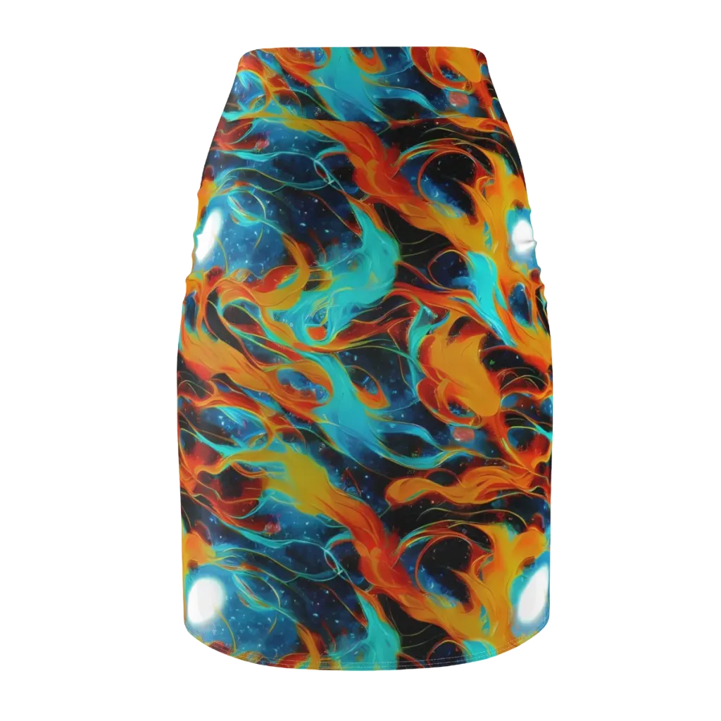Ember Ocean on Pencil Skirt — Back