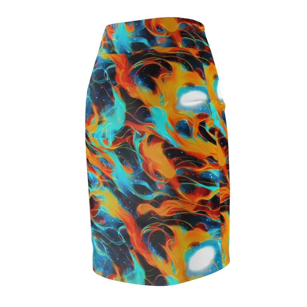 Ember Ocean on Pencil Skirt — Back Side