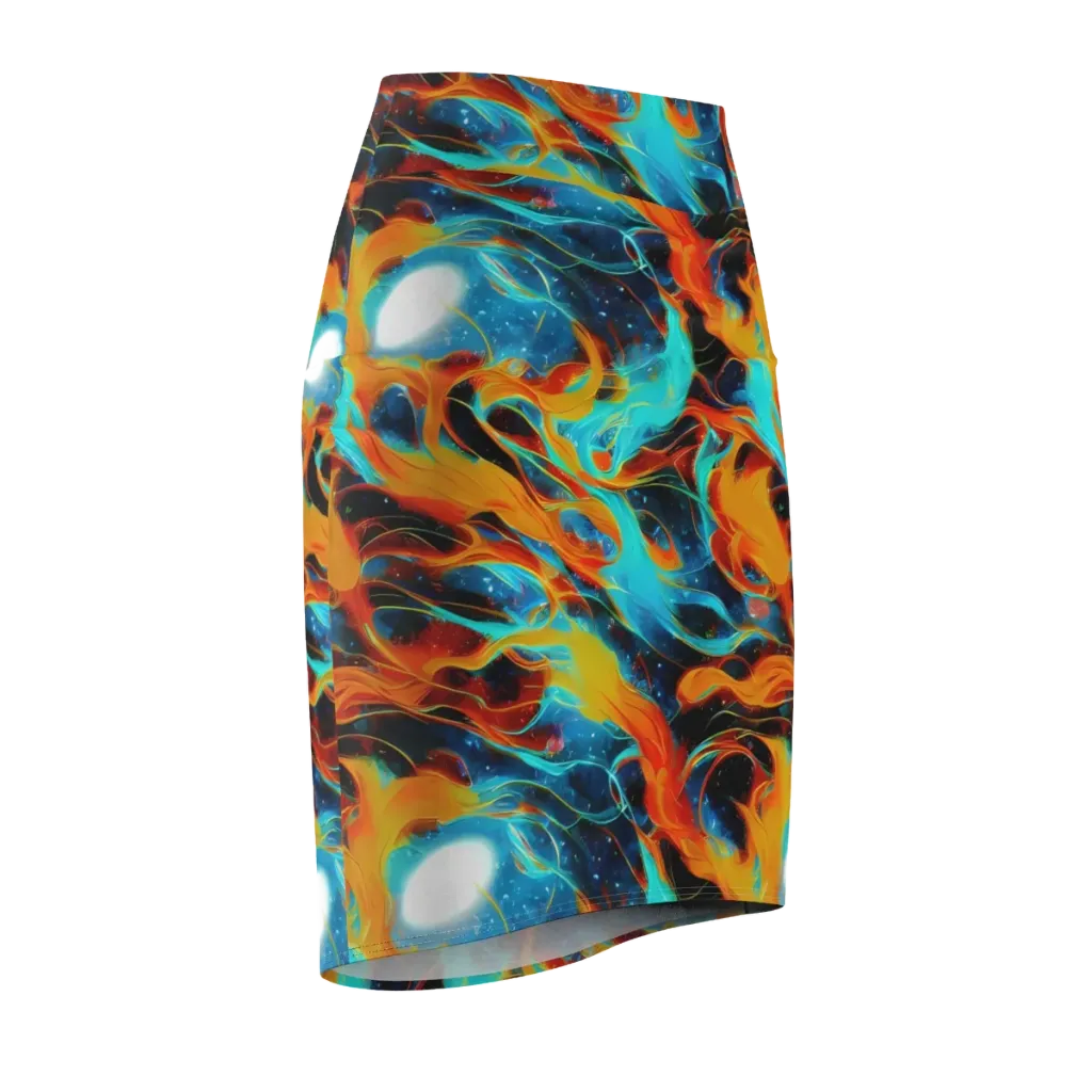 Ember Ocean on Pencil Skirt — Front Side