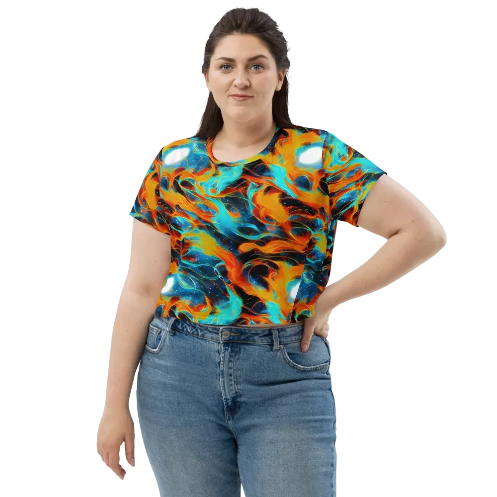 Ember Ocean on Crop Tee — Front