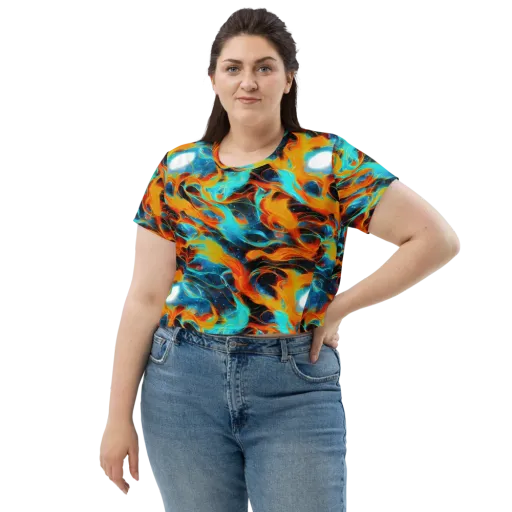 Ember Ocean on a Crop Tee