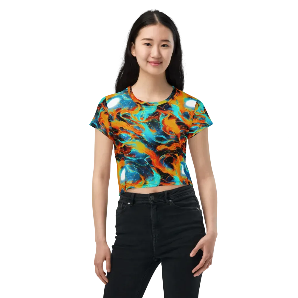 Ember Ocean on Crop Tee — Front