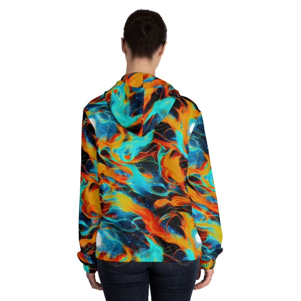 Ember Ocean on Women's Full-Zip Hoodie — Back On Person