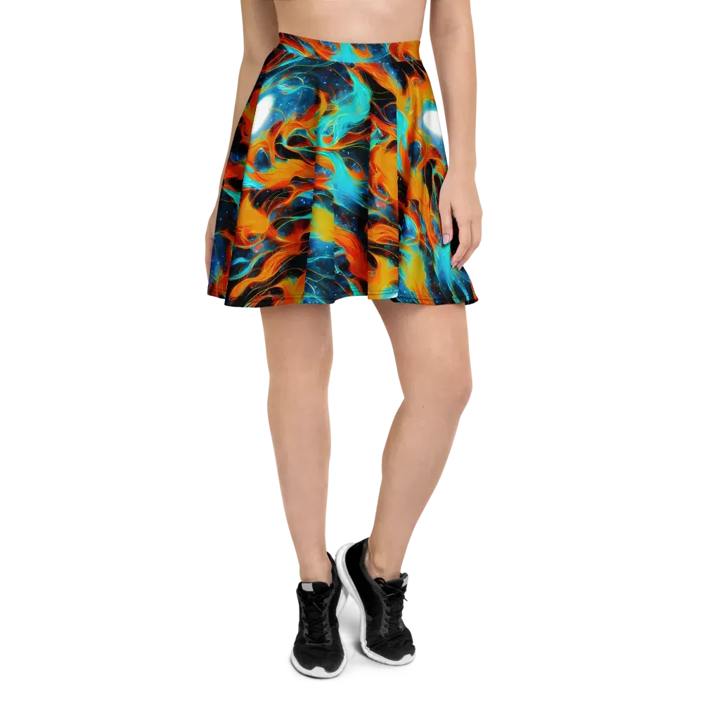 Ember Ocean on Skater Skirt — Front