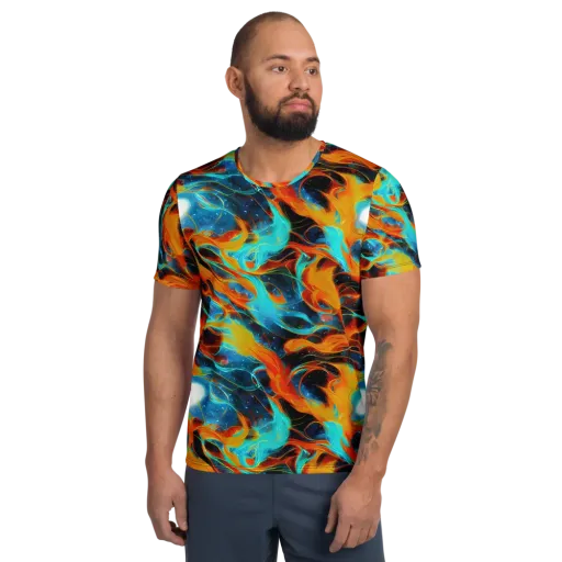 Ember Ocean on a Men's Athletic T-Shirt