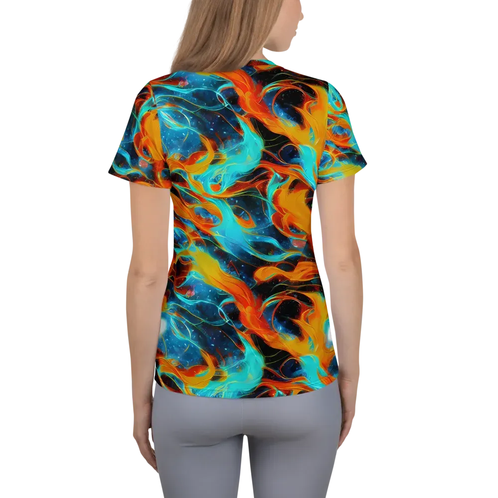 Ember Ocean on Women's Athletic T-Shirt — Back