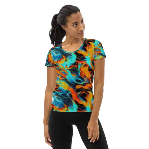 Ember Ocean on a Women's Athletic T-Shirt