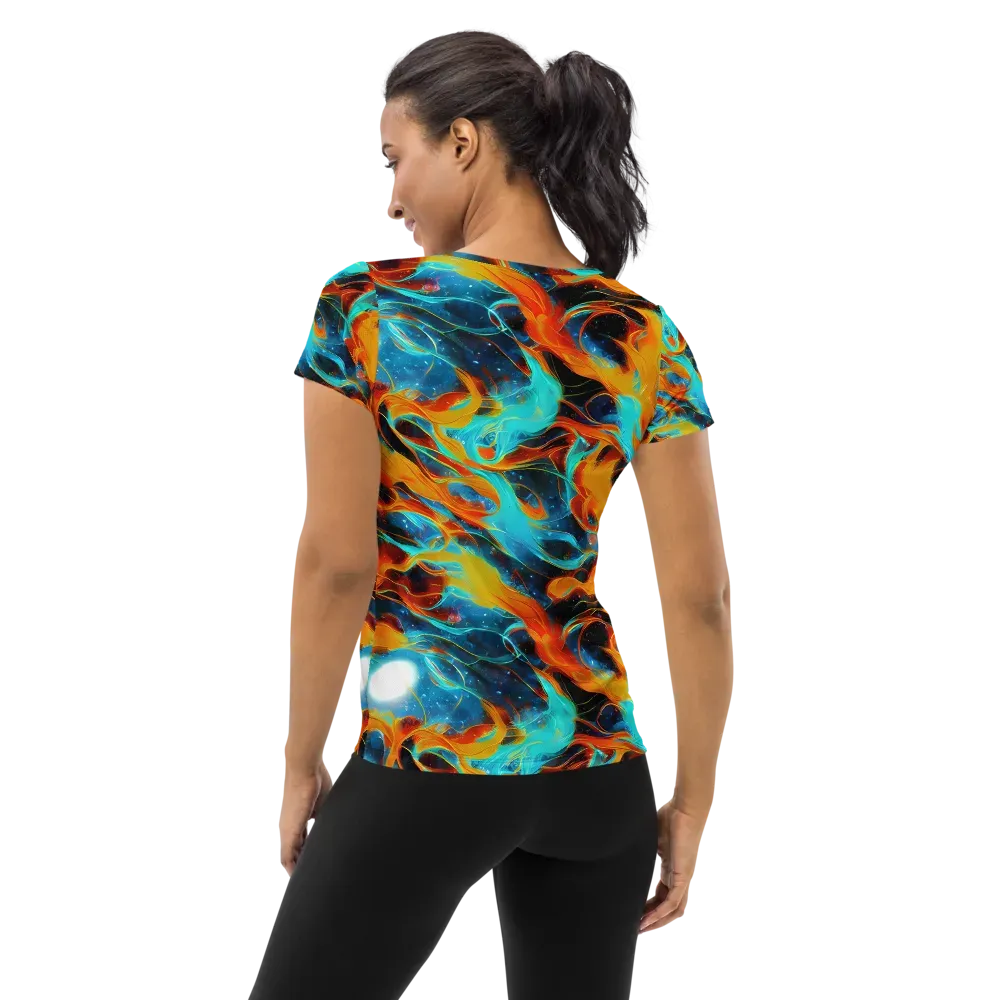 Ember Ocean on Women's Athletic T-Shirt — Back