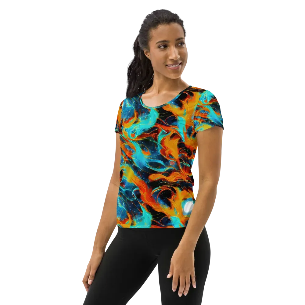 Ember Ocean on Women's Athletic T-Shirt — Left