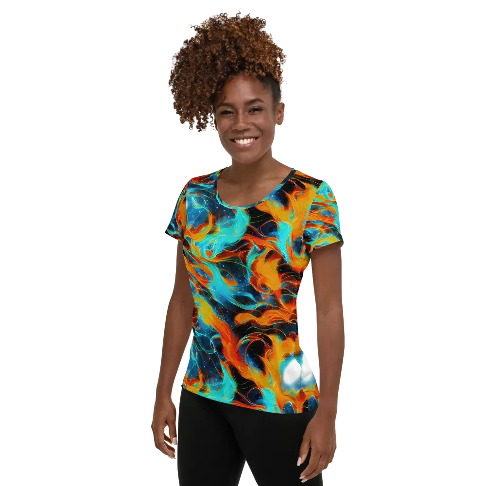 Ember Ocean on Women's Athletic T-Shirt — Left