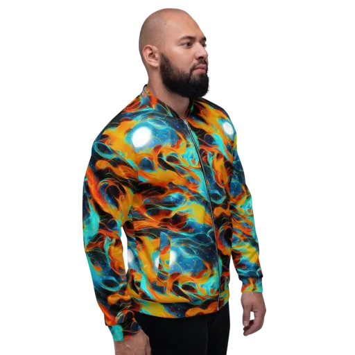 Ember Ocean on a Bomber Jacket