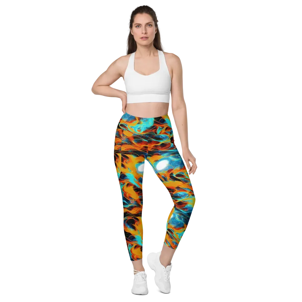 Ember Ocean on Leggings with Pockets — Front