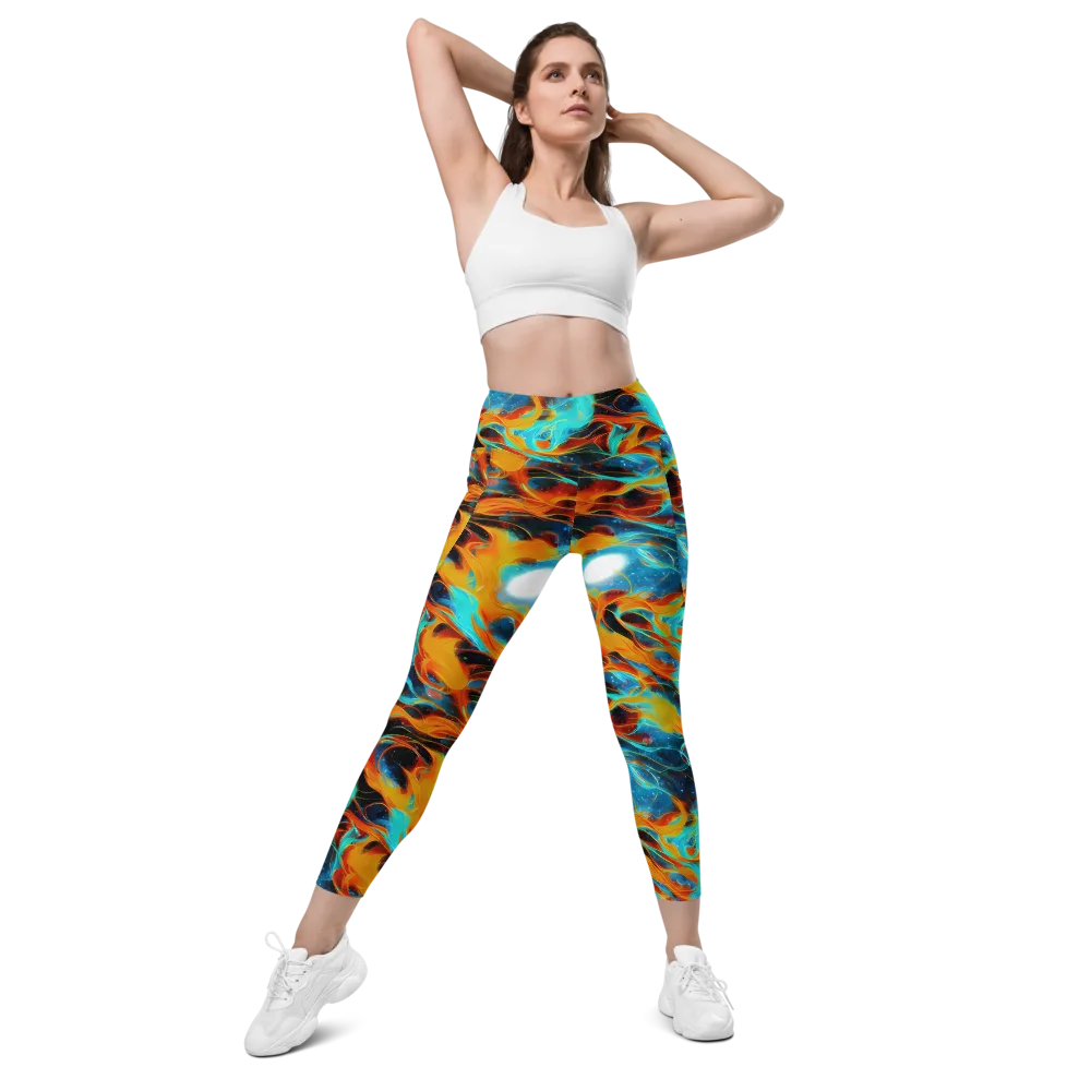 Ember Ocean on Leggings with Pockets — Front
