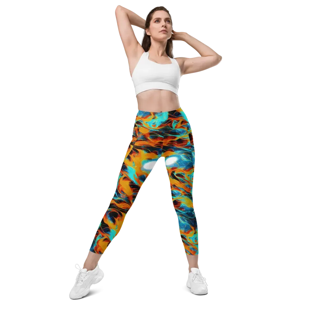 Ember Ocean on Leggings with Pockets — Front