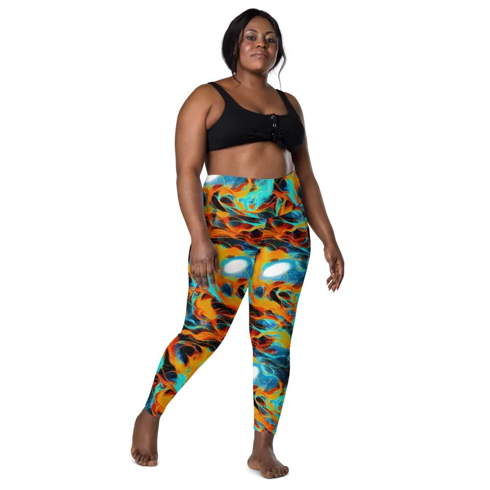 Ember Ocean on Leggings with Pockets — Front
