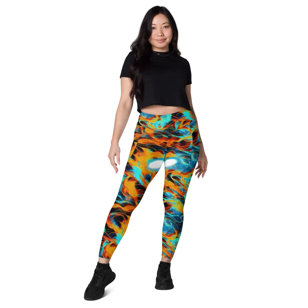 Ember Ocean on Leggings with Pockets — Front