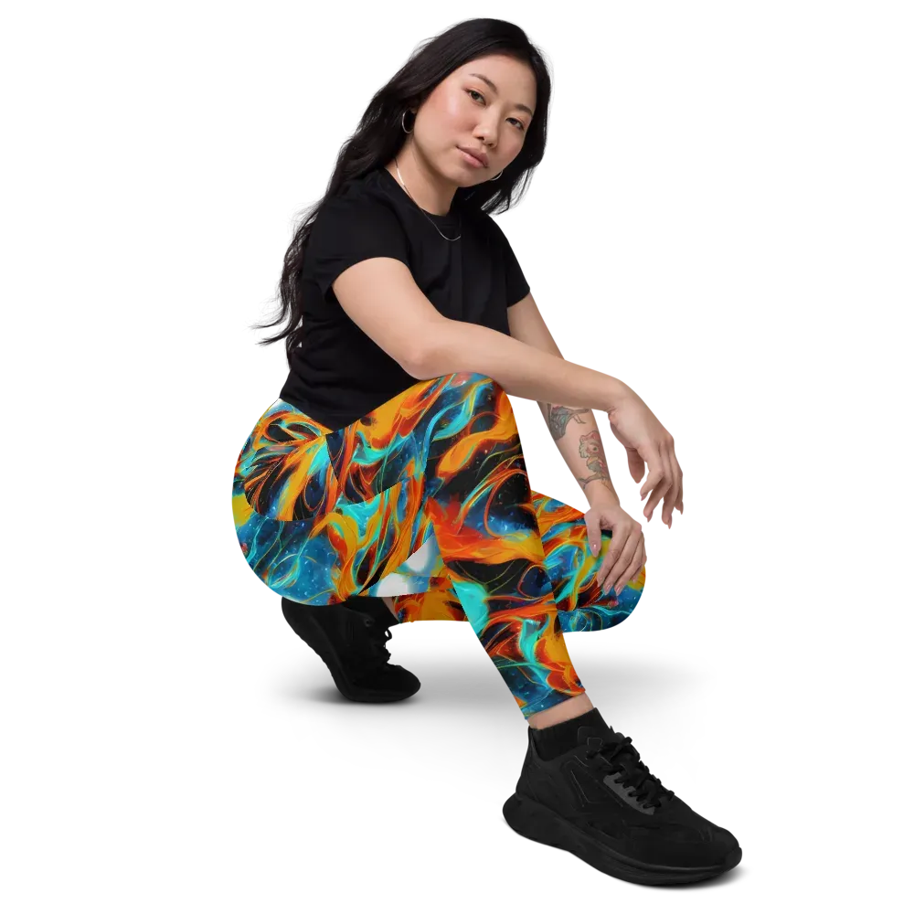 Ember Ocean on Leggings with Pockets — Right Front