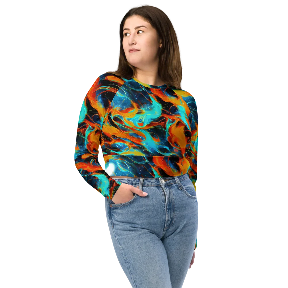 Ember Ocean on Long Sleeve Crop Top — Front