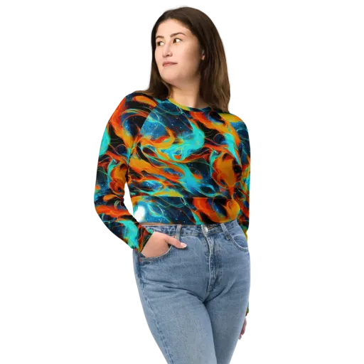 Ember Ocean on a Long Sleeve Crop Top