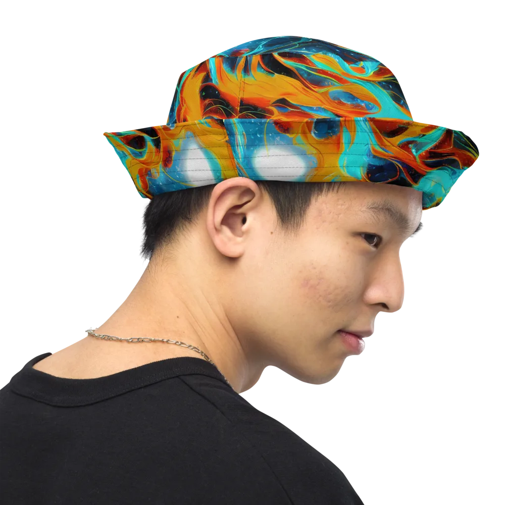 Ember Ocean on Reversible Bucket Hat — Right Outside