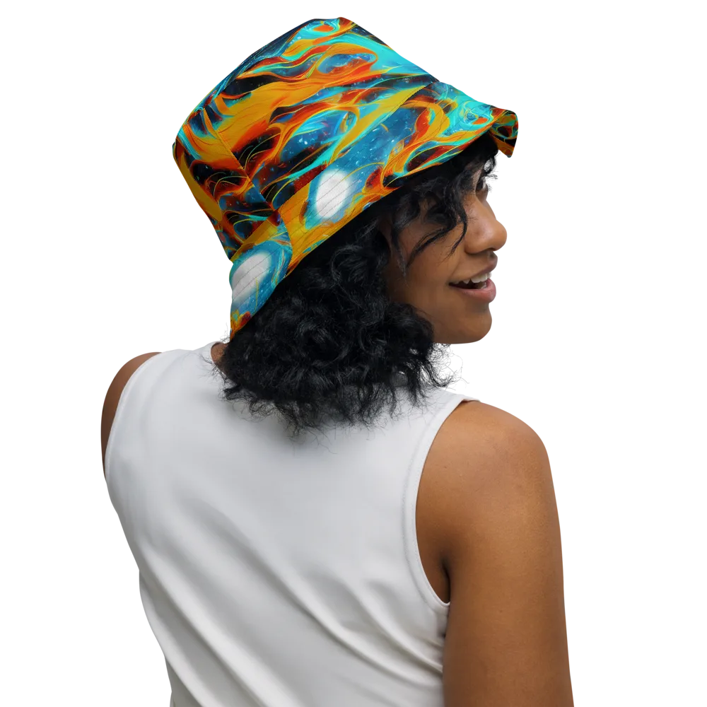 Ember Ocean on Reversible Bucket Hat — Right Outside