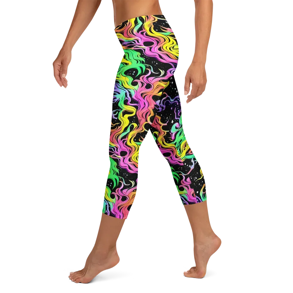 Midnight Chromatic on Capri Leggings — Left