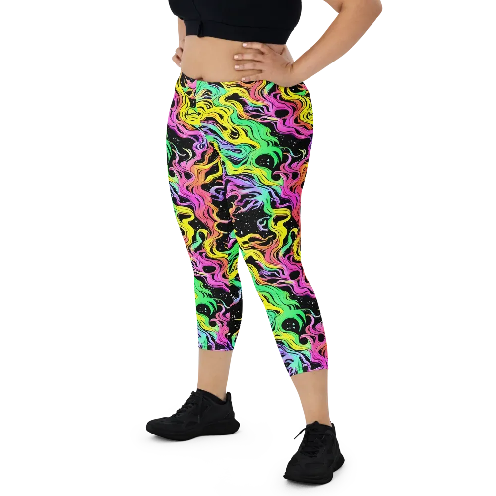 Midnight Chromatic on Capri Leggings — Front
