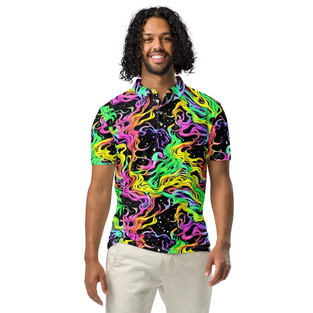 Midnight Chromatic on Men's Slim Fit Polo Shirt — Front
