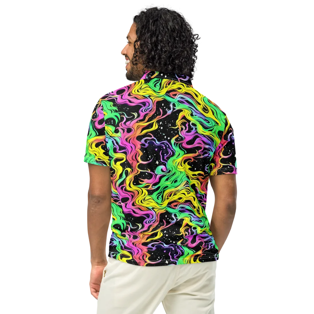 Midnight Chromatic on Men's Slim Fit Polo Shirt — Back