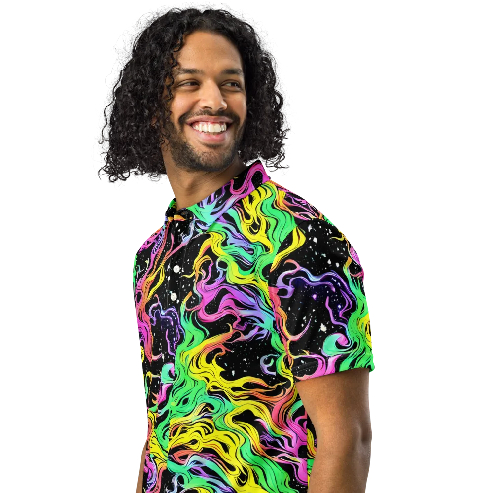 Midnight Chromatic on Men's Slim Fit Polo Shirt — Left Front