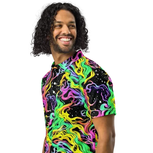 Midnight Chromatic on a Men's Slim Fit Polo Shirt