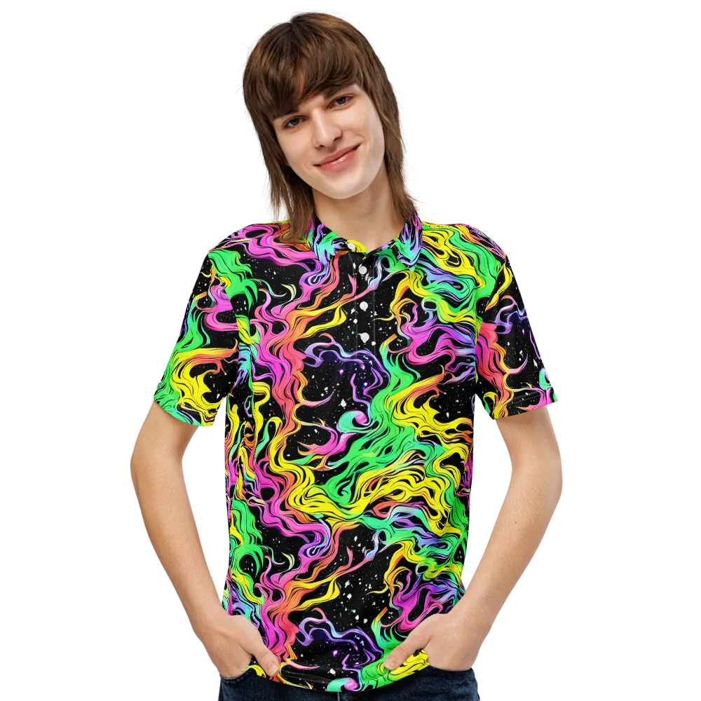 Midnight Chromatic on Men's Slim Fit Polo Shirt — Front