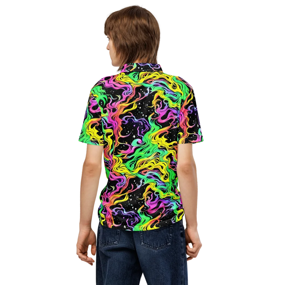 Midnight Chromatic on Men's Slim Fit Polo Shirt — Back