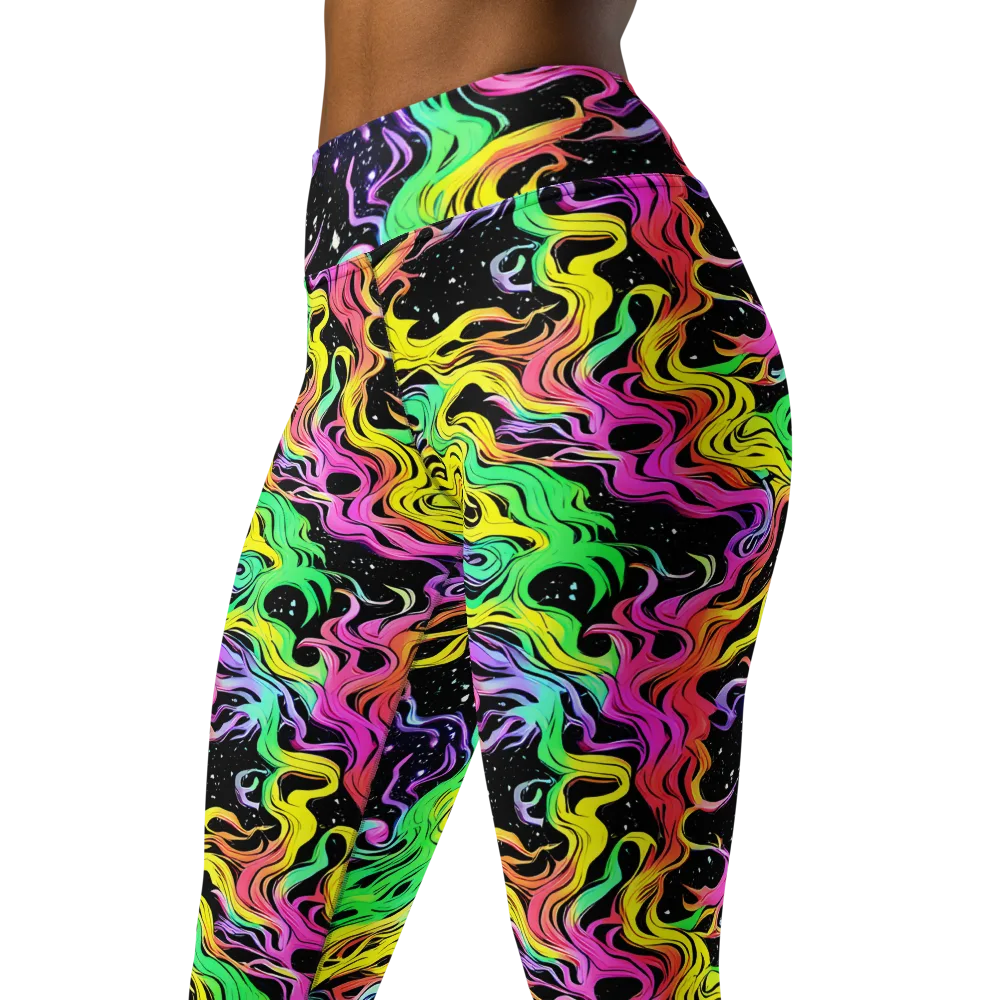 Midnight Chromatic on Yoga Leggings — Left Front