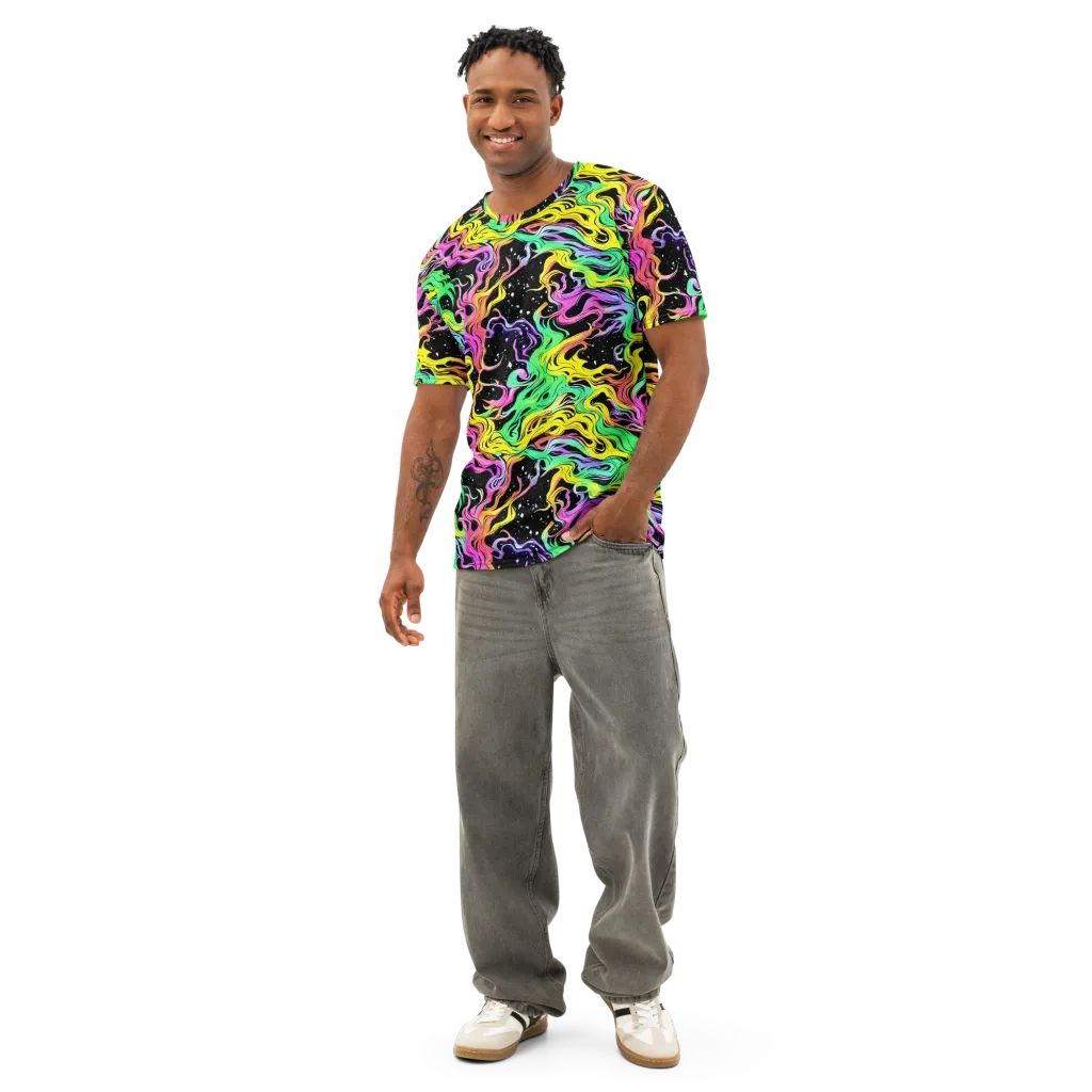 Midnight Chromatic on Men's Cotton Crew Neck T-Shirt — Front