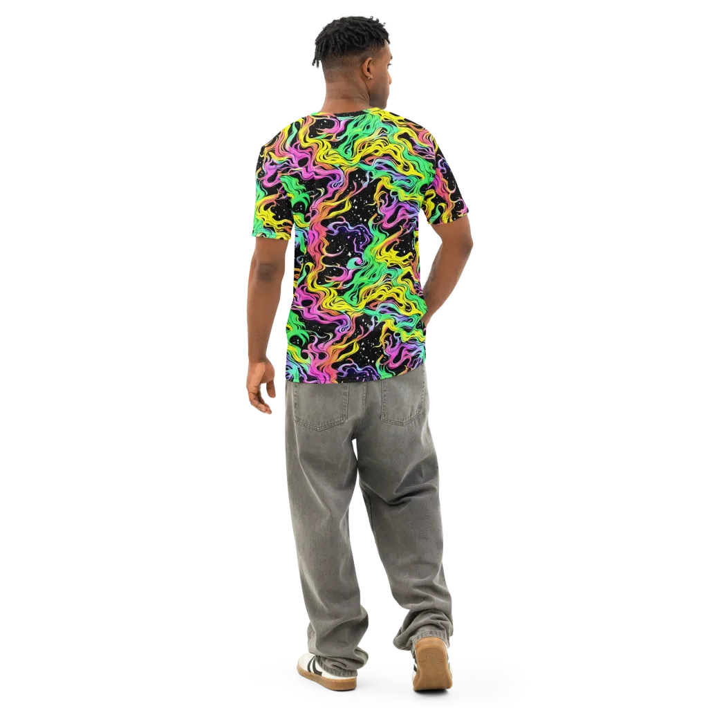 Midnight Chromatic on Men's Cotton Crew Neck T-Shirt — Back