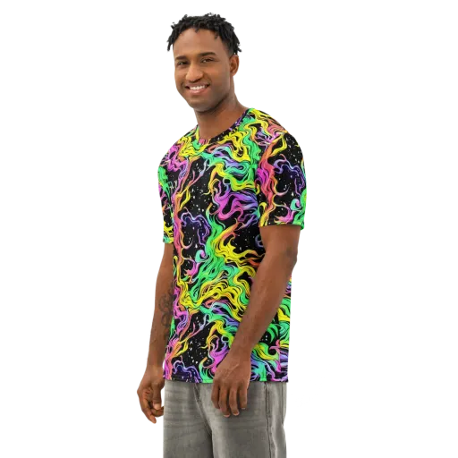 Midnight Chromatic on a Men's Cotton Crew Neck T-Shirt