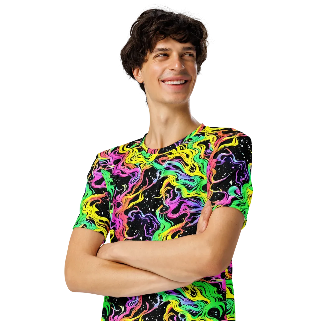 Midnight Chromatic on Men's Crew Neck T-Shirt — Left Front