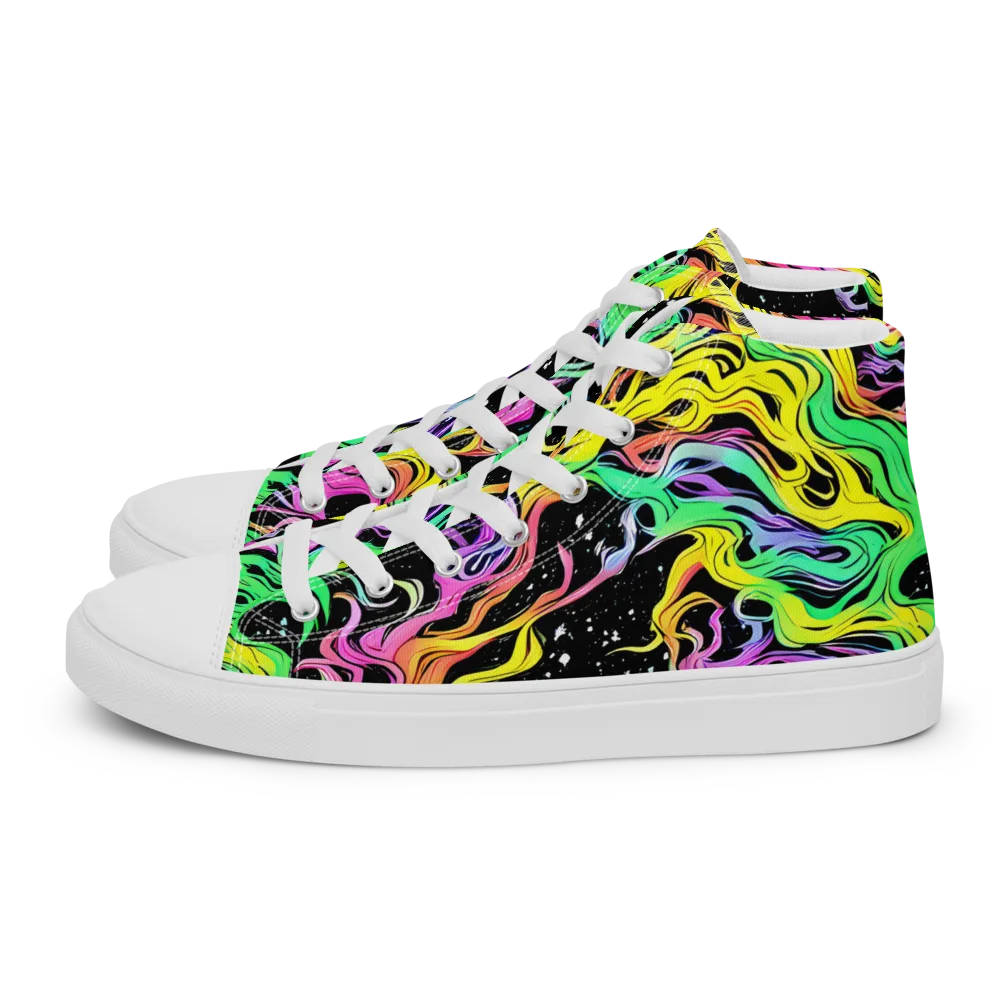 Midnight Chromatic on Men's High Top Canvas Shoes — Left