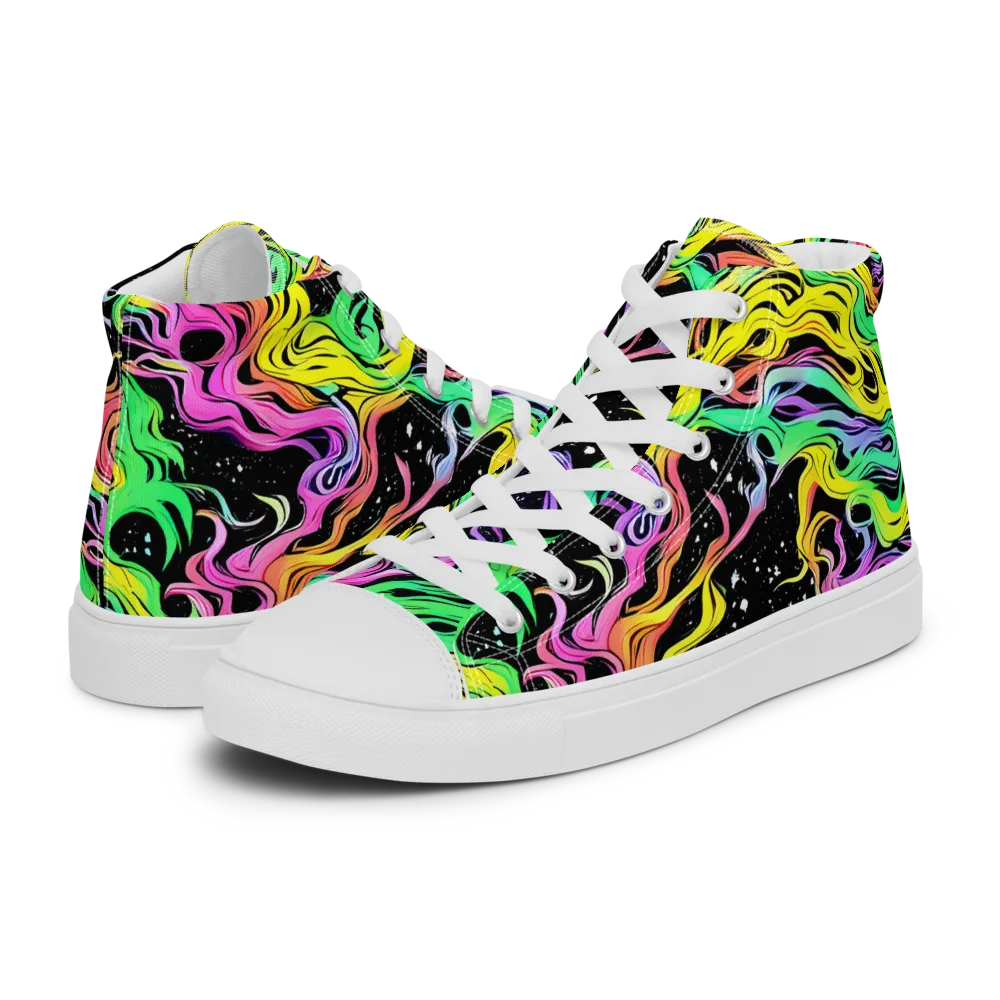 Midnight Chromatic on Men's High Top Canvas Shoes — Left