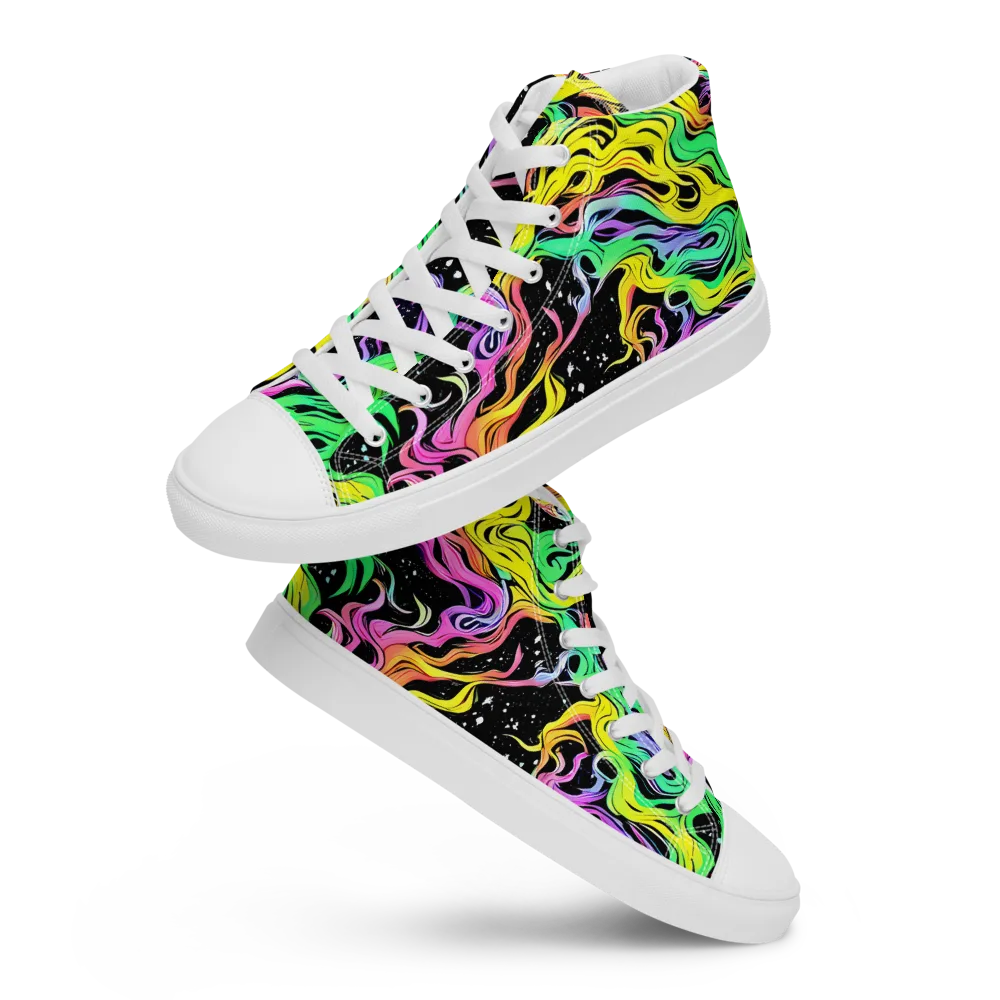 Midnight Chromatic on Men's High Top Canvas Shoes — Front