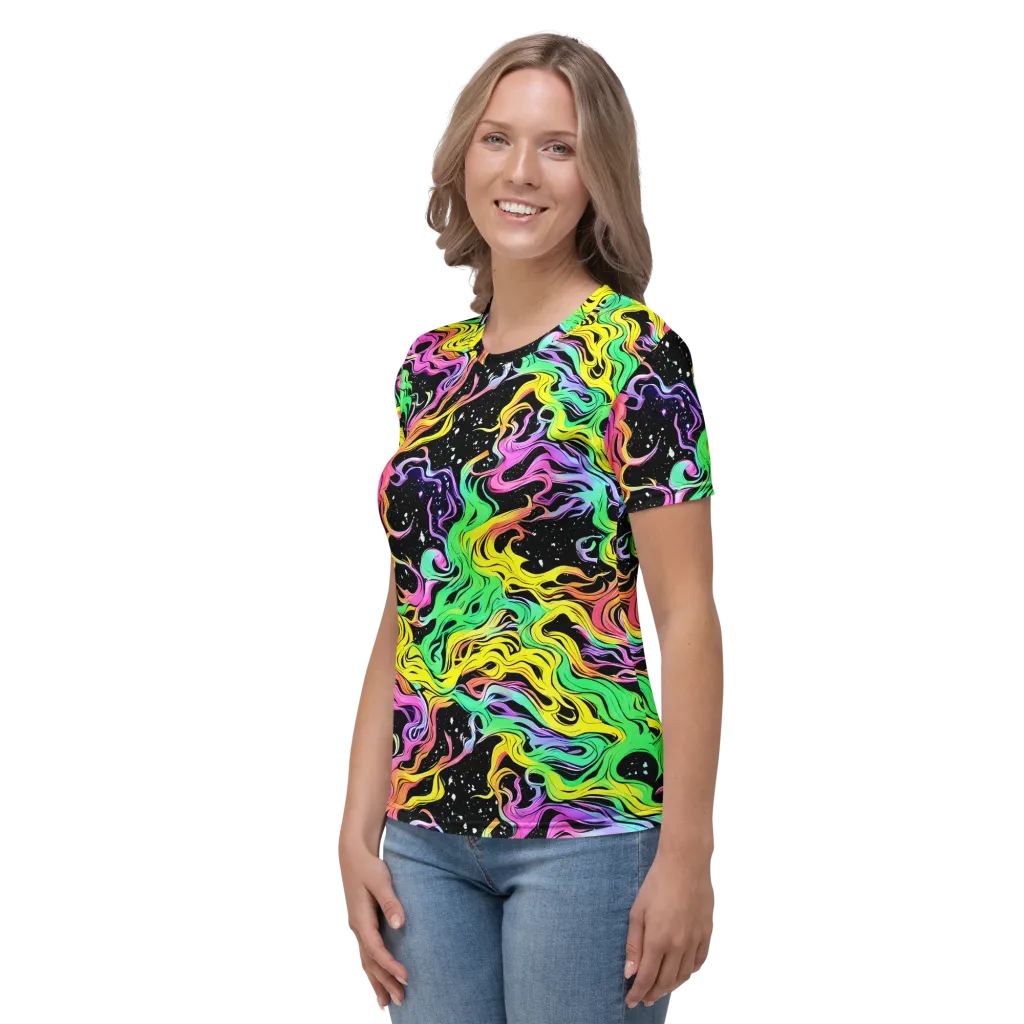 Midnight Chromatic on Women's Crew Neck T-Shirt — Left